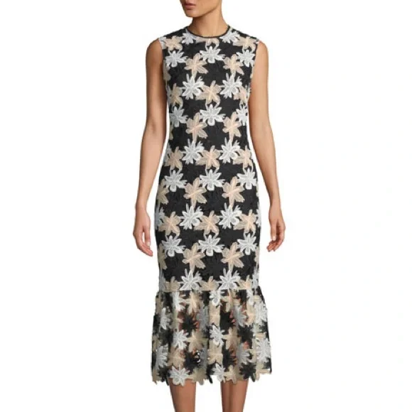 Shoshanna Dresses | Shoshanna Joliet Sleeveless Bodycon Midi Dress in Jasmine Lace | Color: Black | Size: 12 | Jax223's Closet